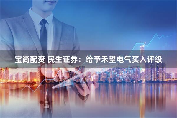 宝尚配资 民生证券：给予禾望电气买入评级