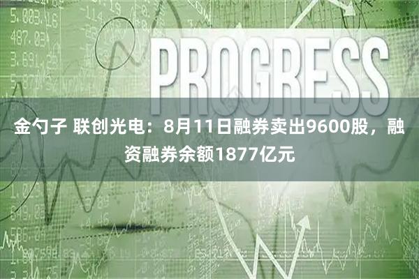 金勺子 联创光电：8月11日融券卖出9600股，融资融券余额1877亿元